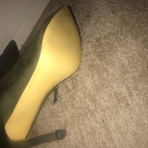 Olive green ankle boots